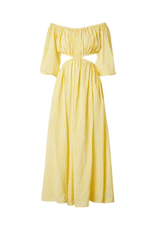 Gingham Cut Out Dress Lemon LEMON - Scanlan Theodore US