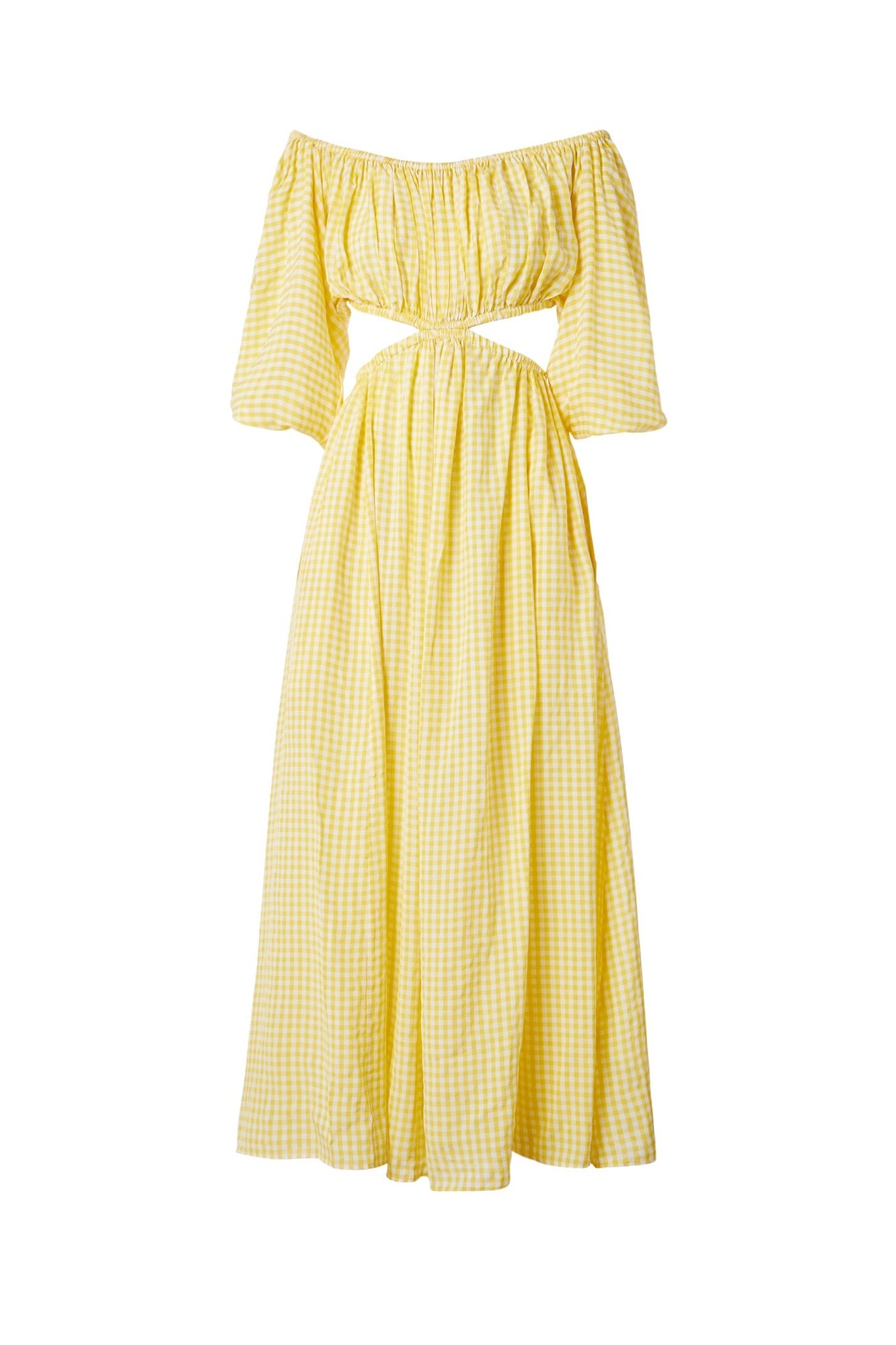 Gingham Cut Out Dress Lemon LEMON - Scanlan Theodore US