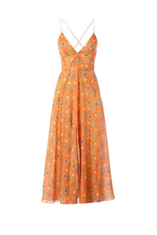 Linen Strappy Dress | Tangerine