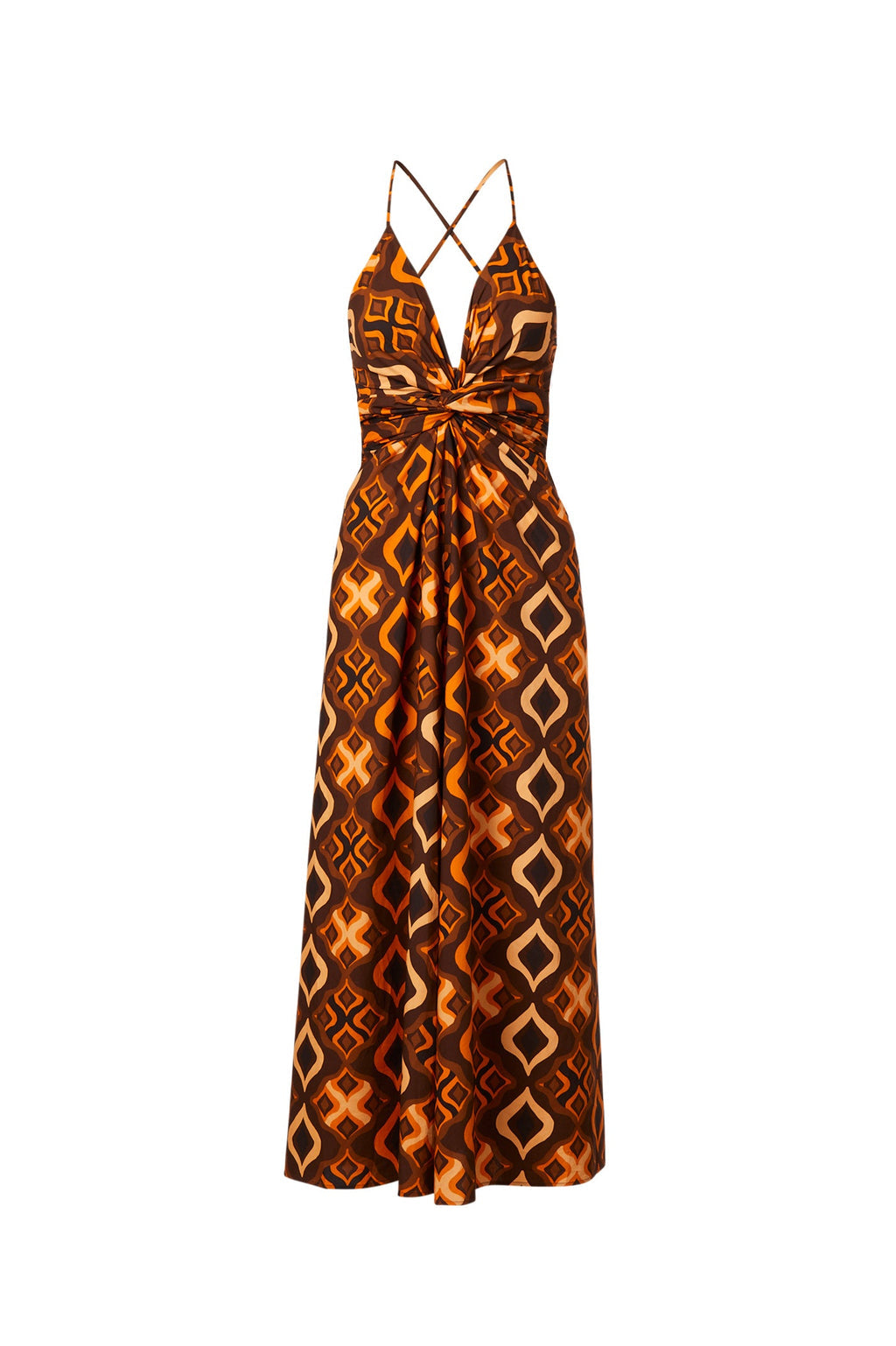 Tile Print Cotton Dress Caramel CARAMEL - Scanlan Theodore US