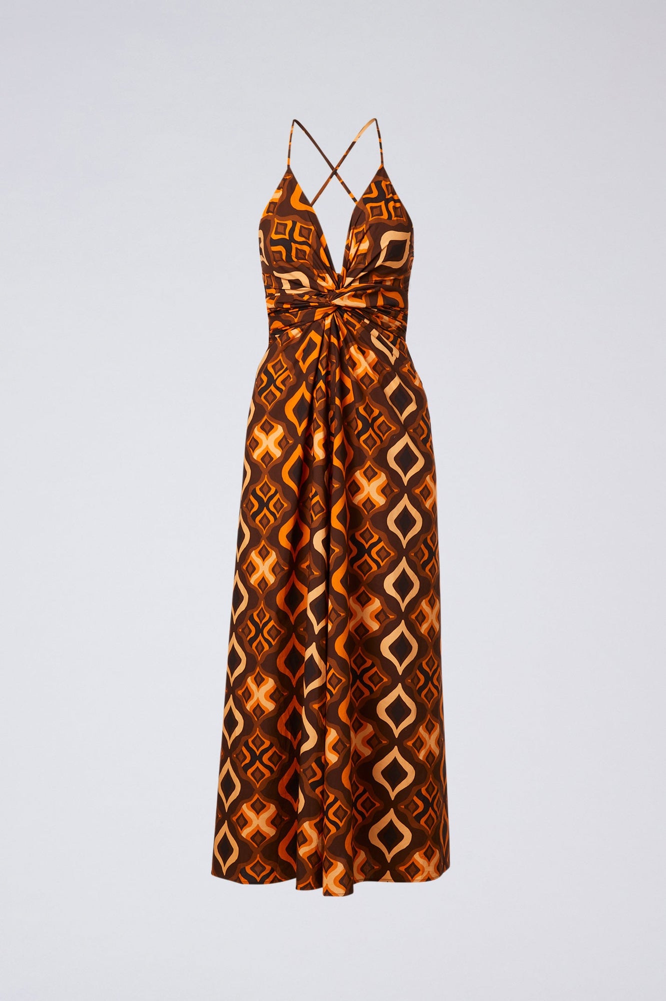 Tile Print Cotton Dress Caramel CARAMEL - Scanlan Theodore US