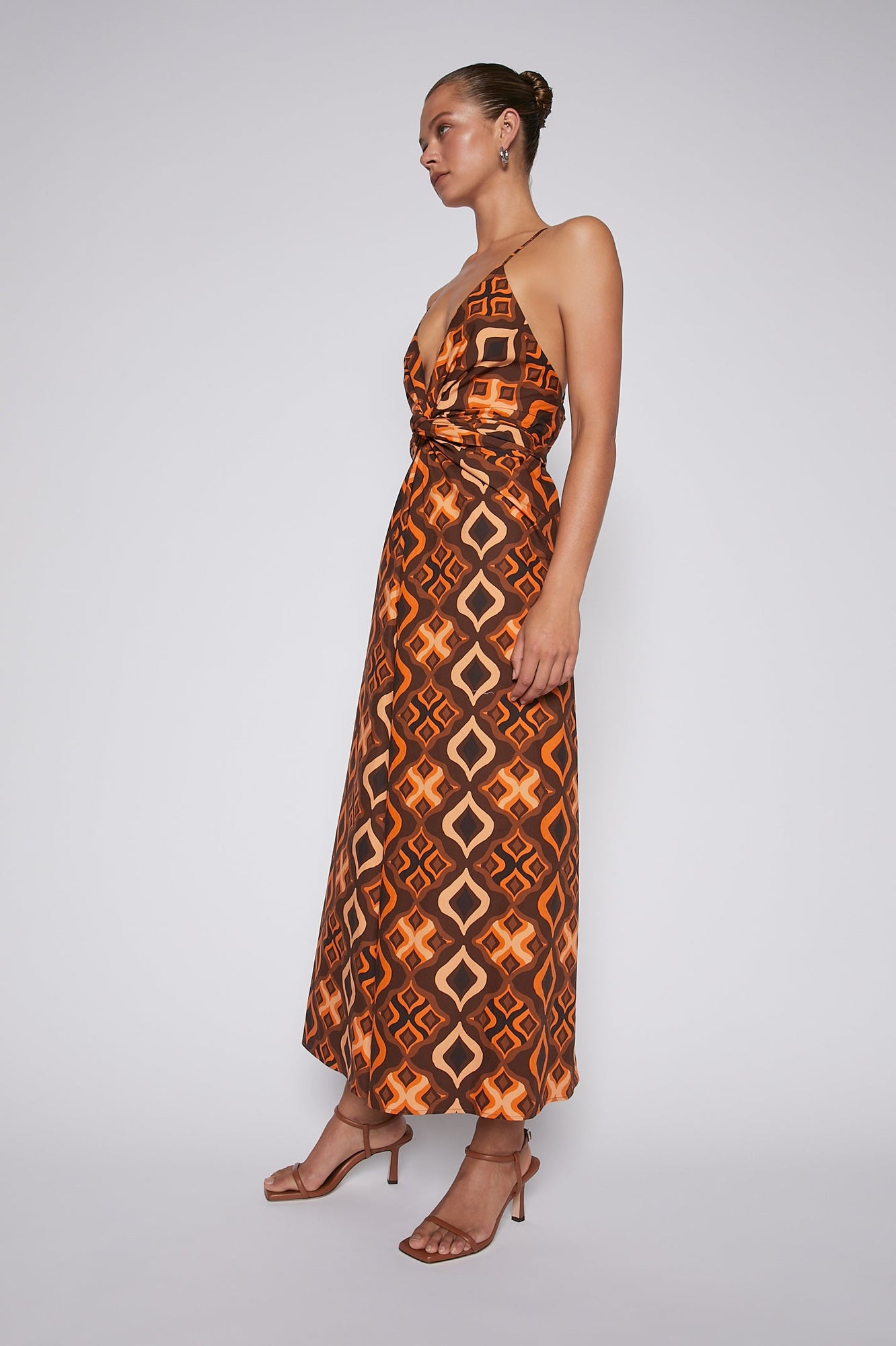 Tile Print Cotton Dress Caramel CARAMEL - Scanlan Theodore US