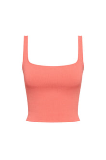 Crepe Knit Square Camisole | Coral