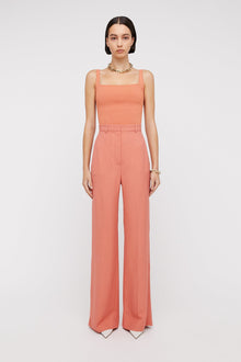 Crepe Knit Square Camisole Coral CORAL - Scanlan Theodore US