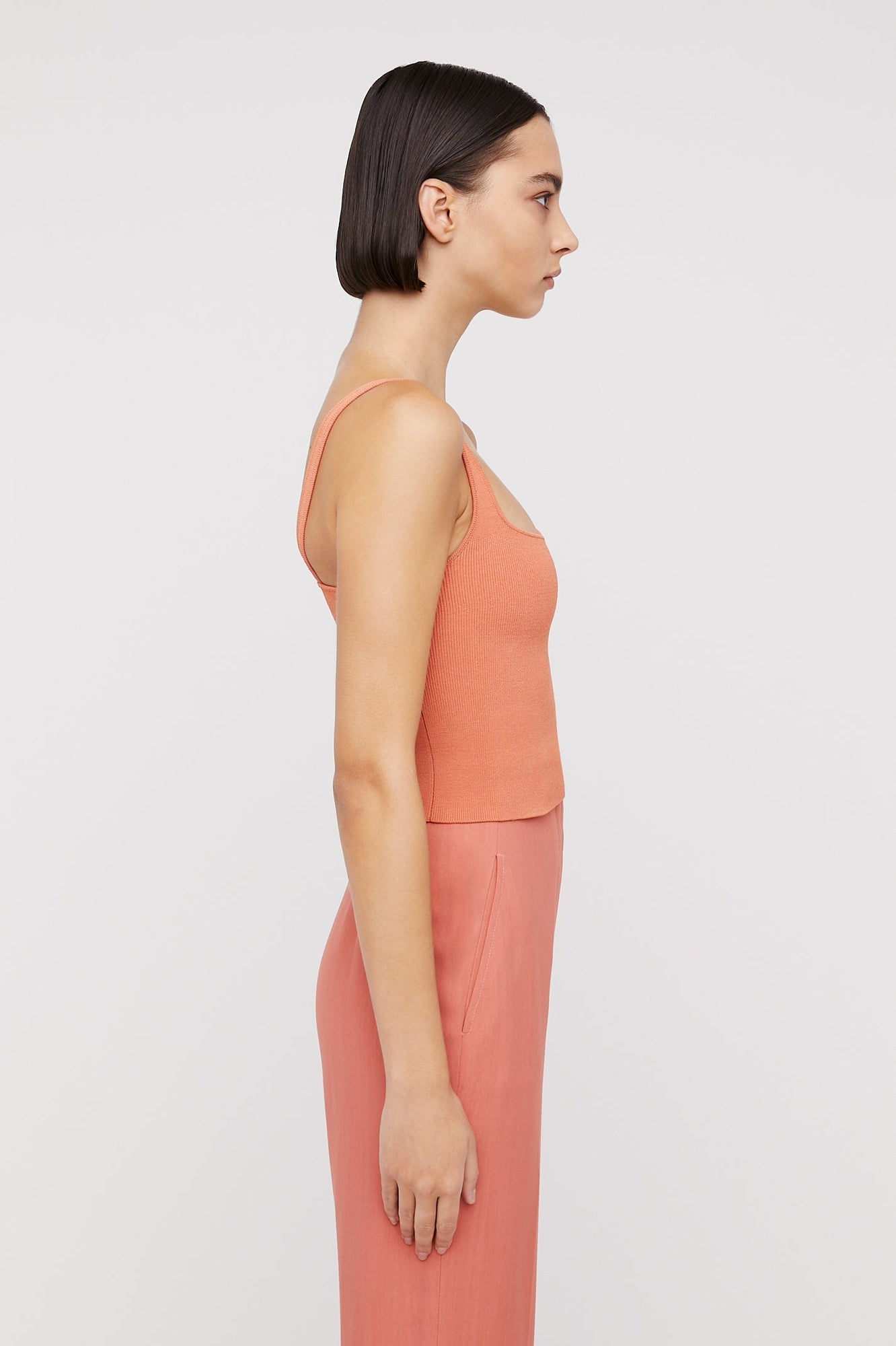 Crepe Knit Square Camisole Coral CORAL - Scanlan Theodore US