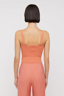 Crepe Knit Square Camisole Coral CORAL - Scanlan Theodore US