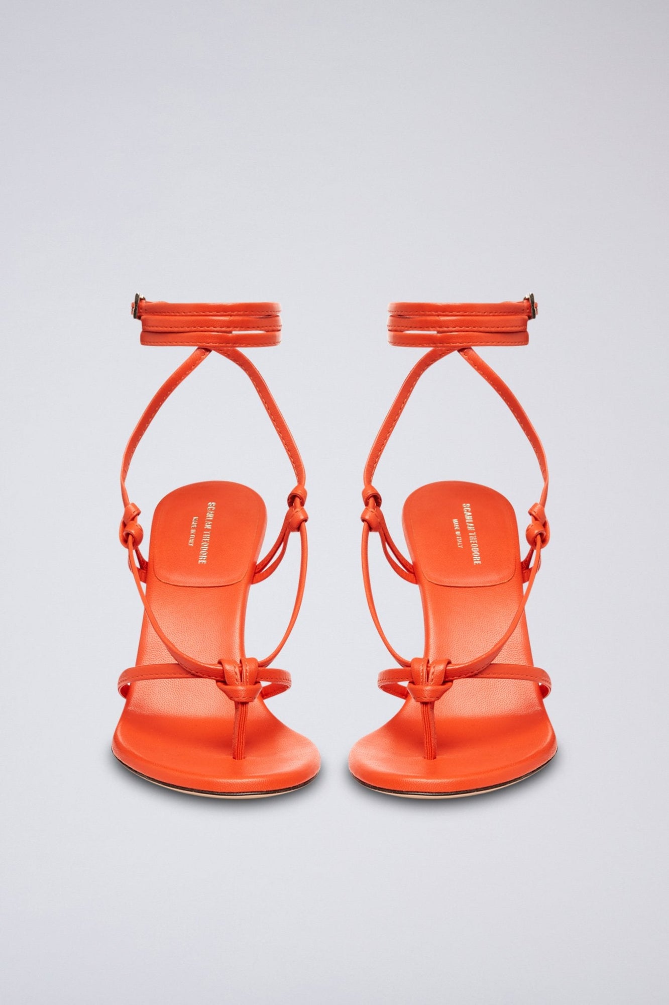 Leather Knot Sandal 9.5 Tangerine TANGERINE - Scanlan Theodore US