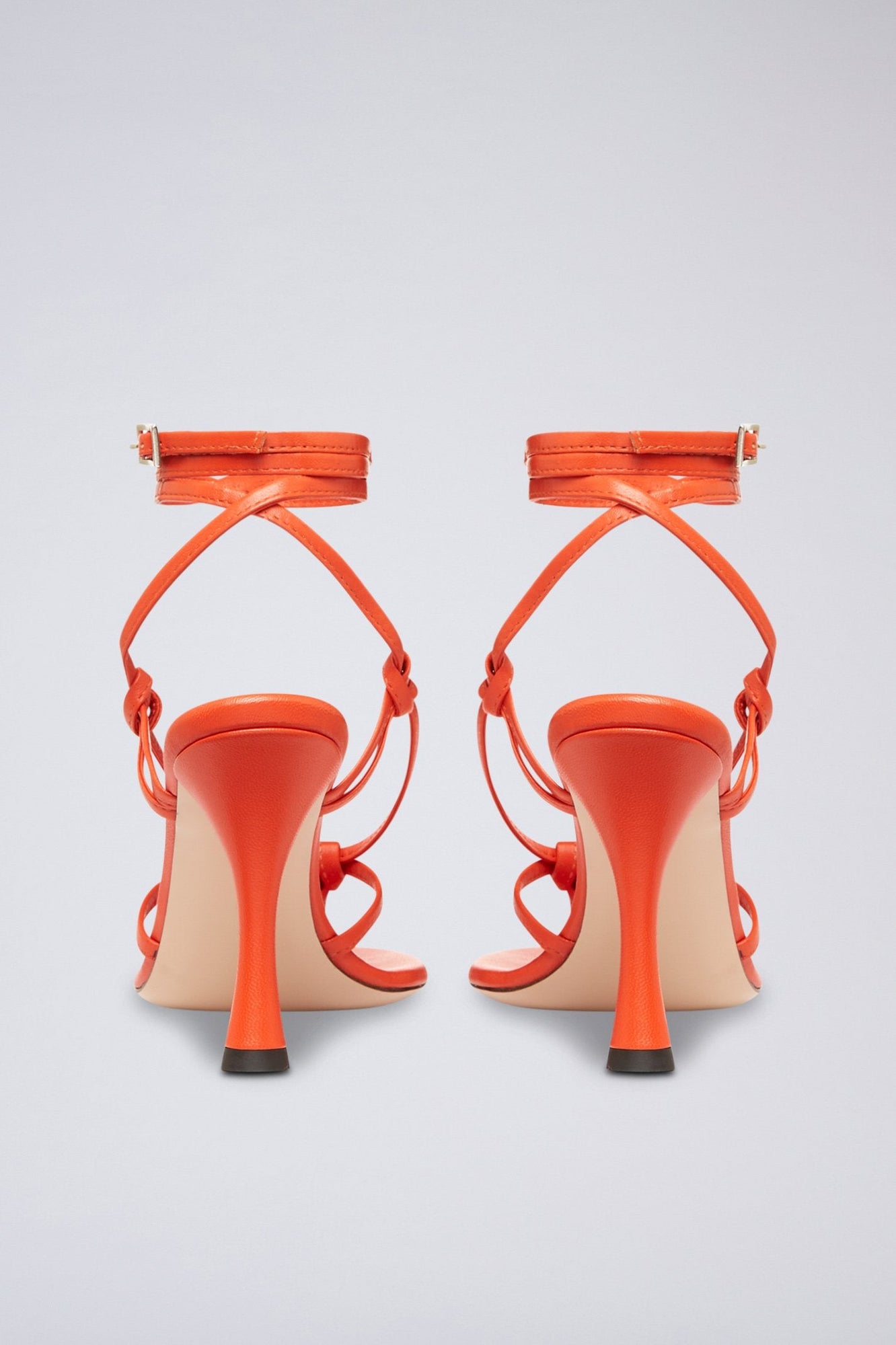 Leather Knot Sandal 9.5 Tangerine TANGERINE - Scanlan Theodore US