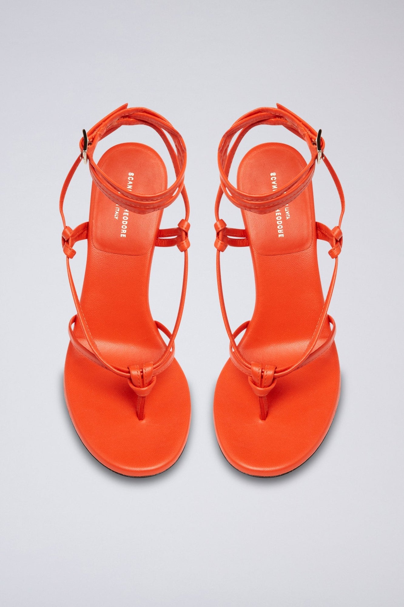 Leather Knot Sandal 9.5 Tangerine TANGERINE - Scanlan Theodore US