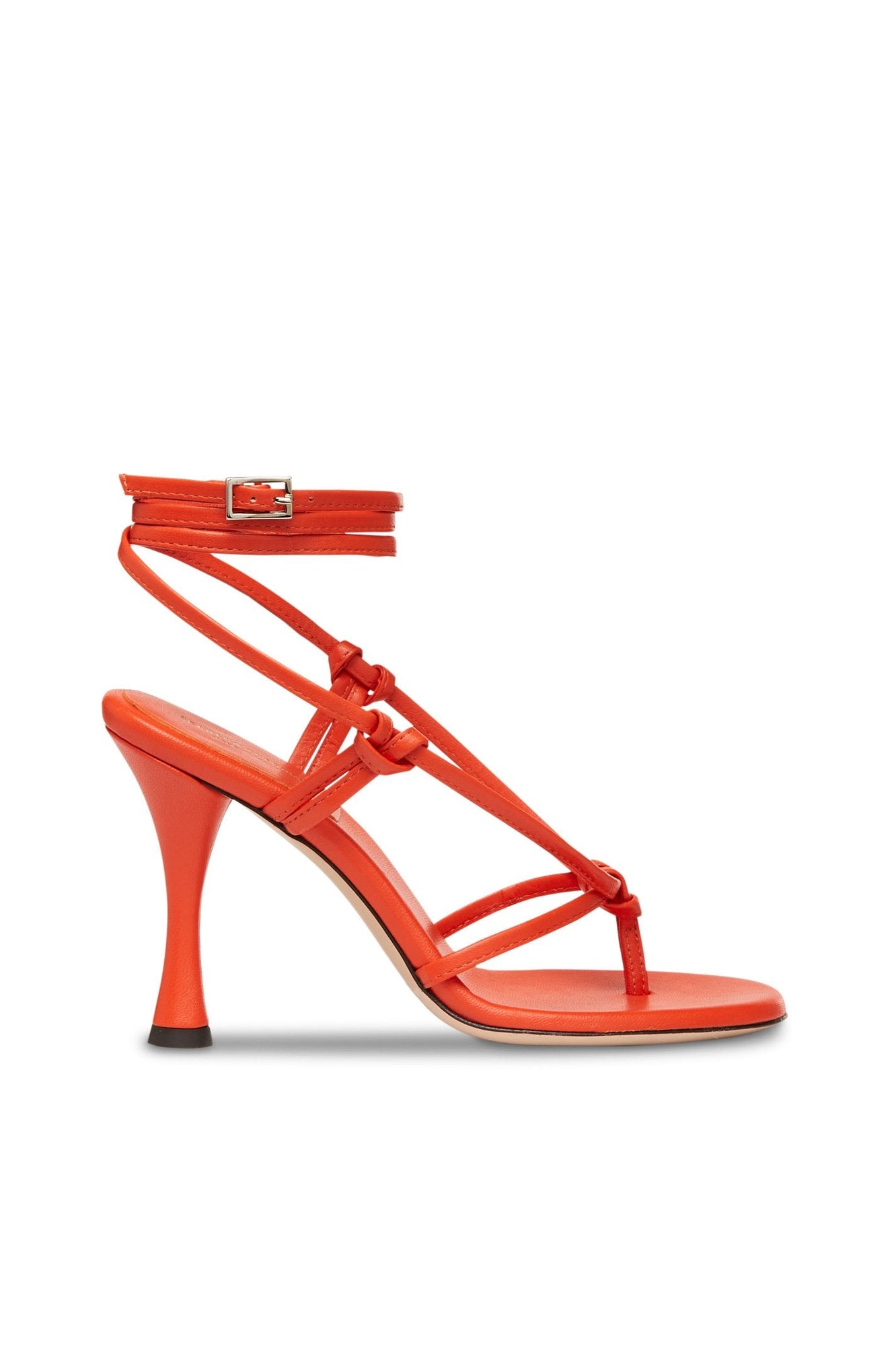 Leather Knot Sandal 9.5 Tangerine TANGERINE - Scanlan Theodore US