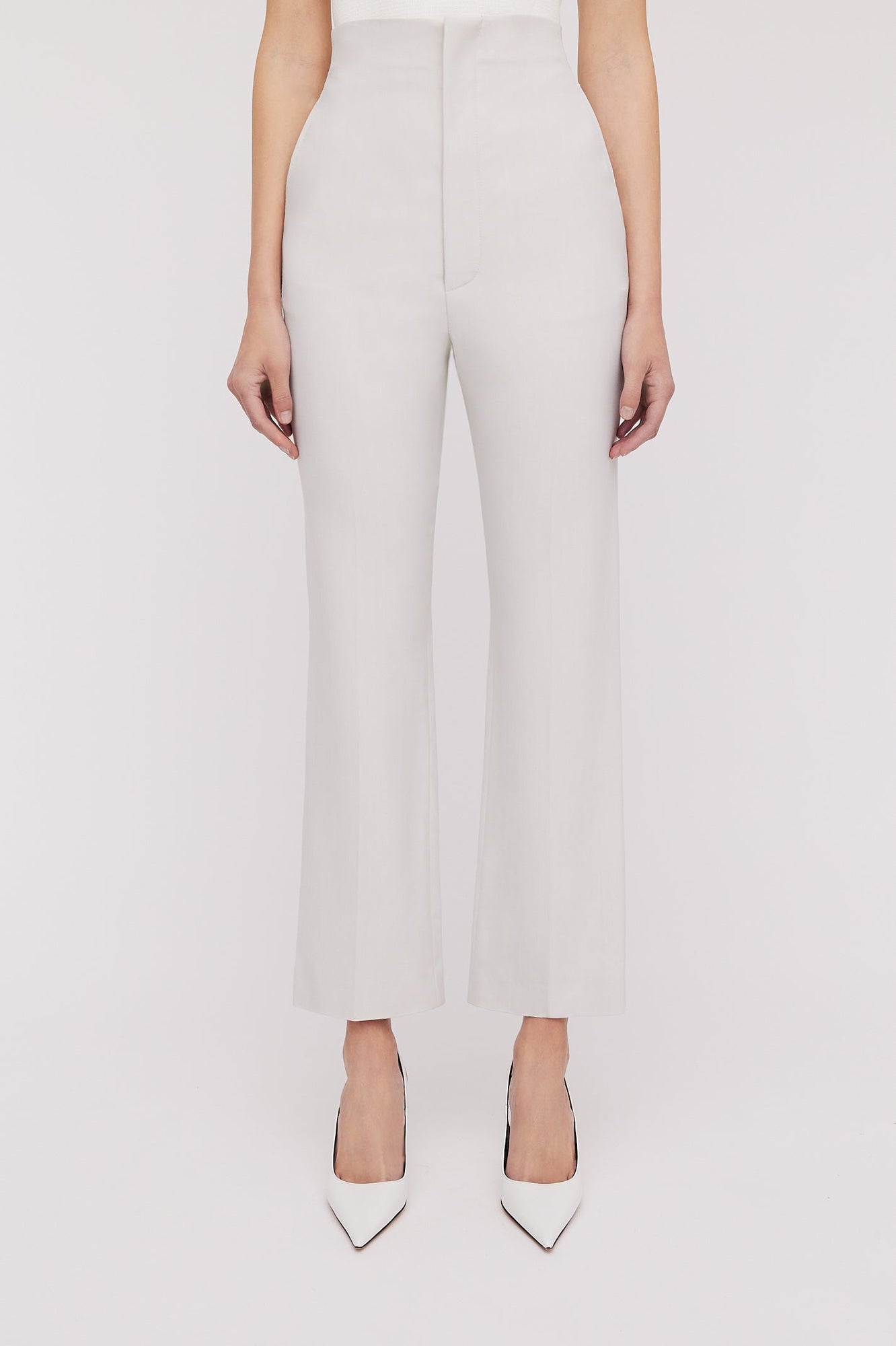 Italian Tailored Crop Trouser Light Grey LIGHT.GREY - Scanlan Theodore US