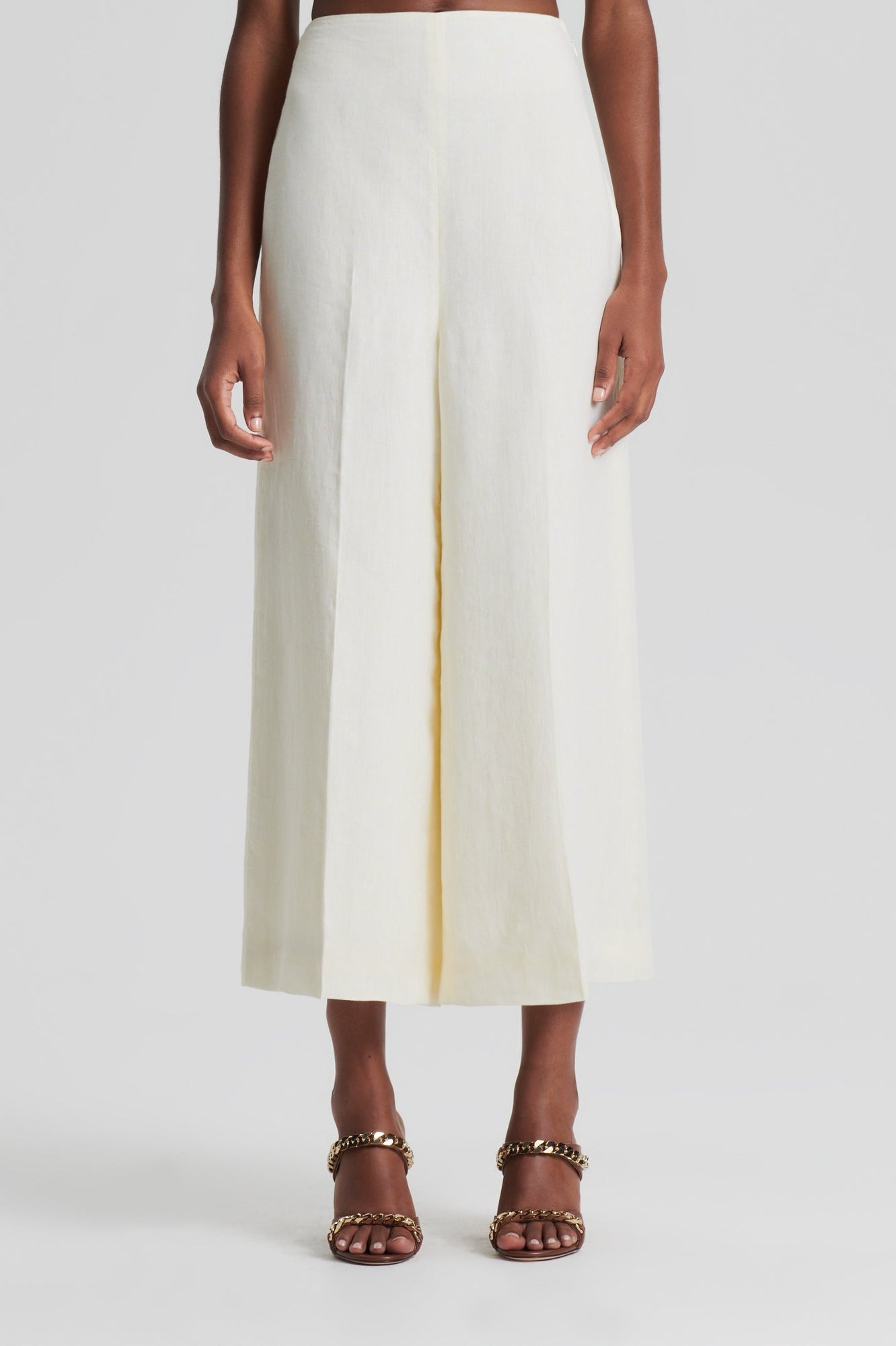 Italian Linen Crop Trouser | Butter