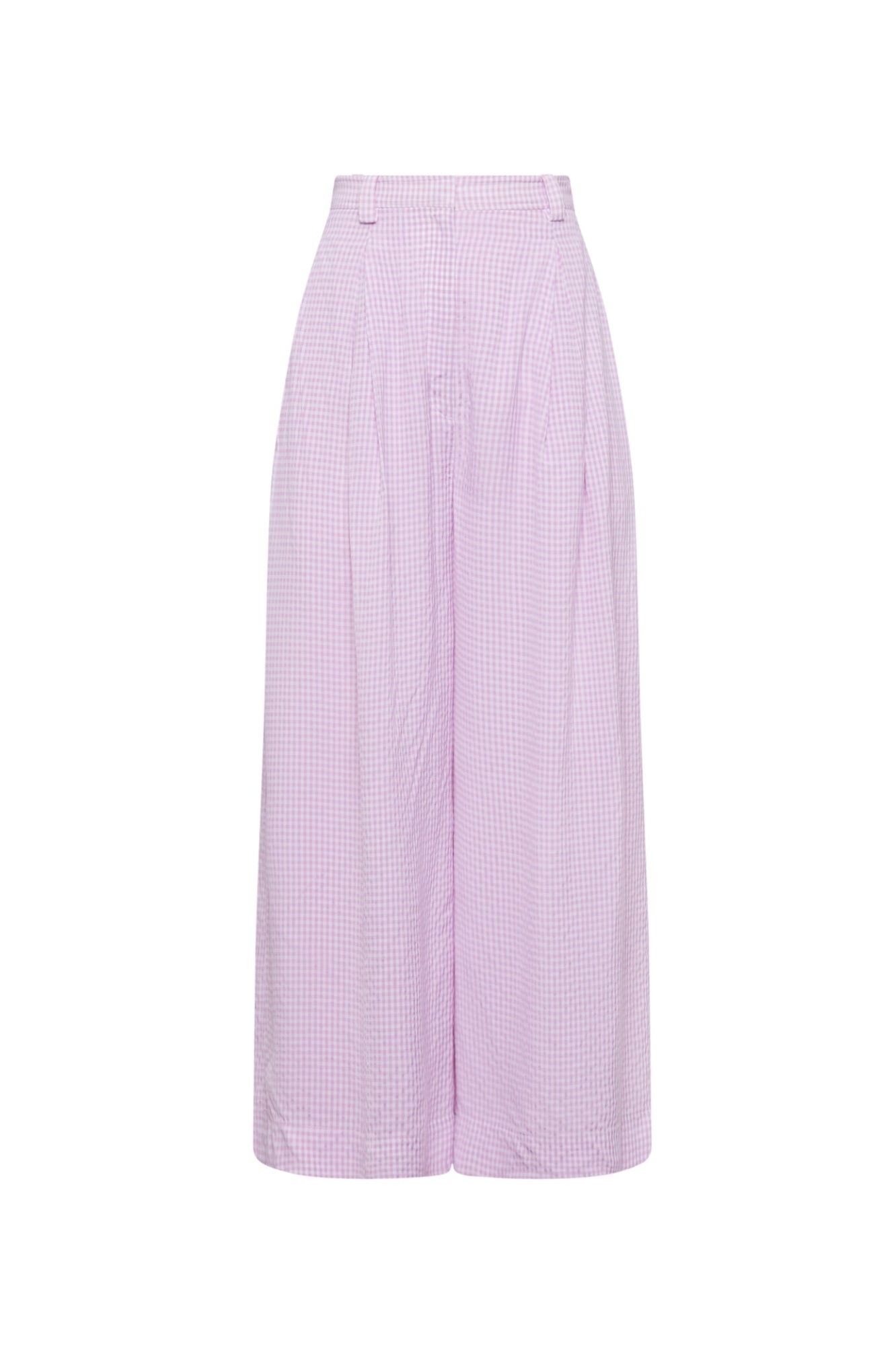 Gingham Cropped Trouser | Mauve