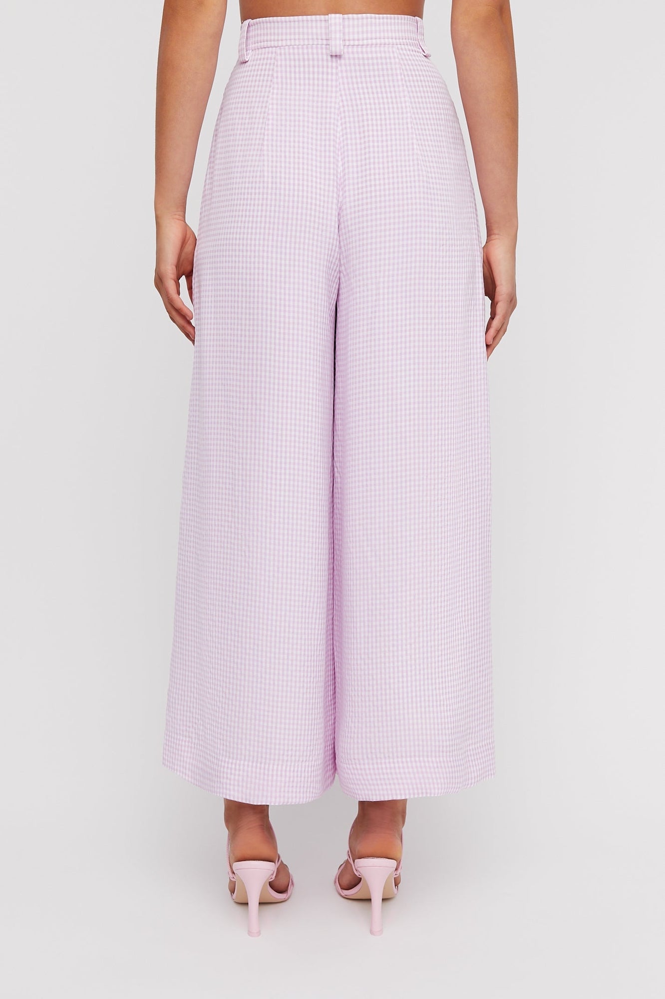 Gingham Cropped Trouser Mauve MAUVE - Scanlan Theodore US