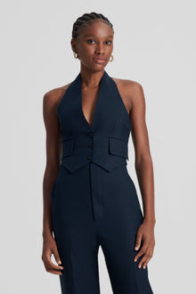 Double Cotton Waistcoat | Navy