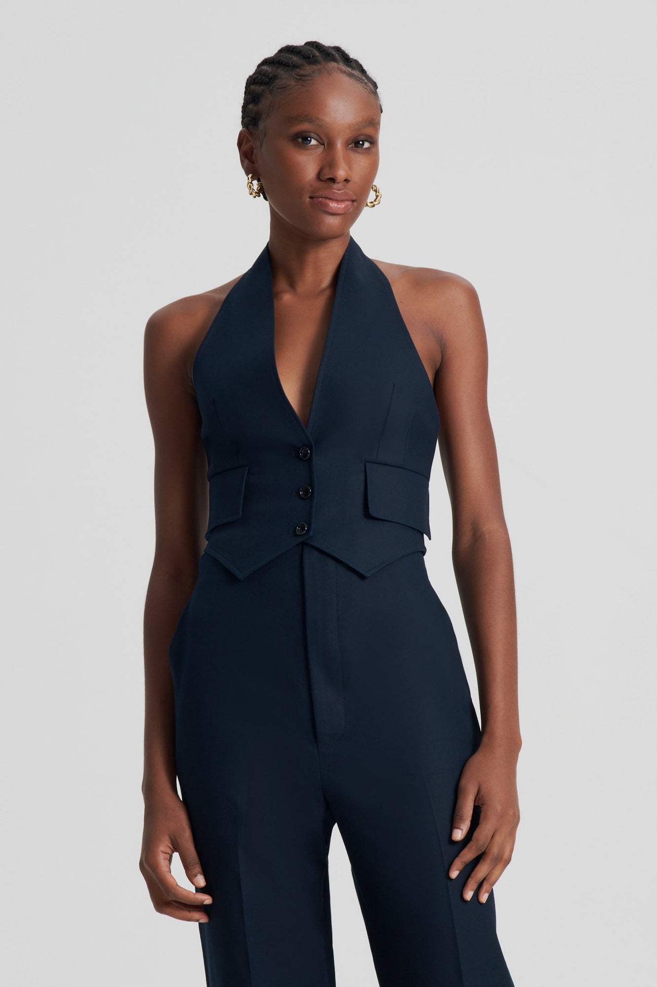 Double Cotton Waistcoat | Navy