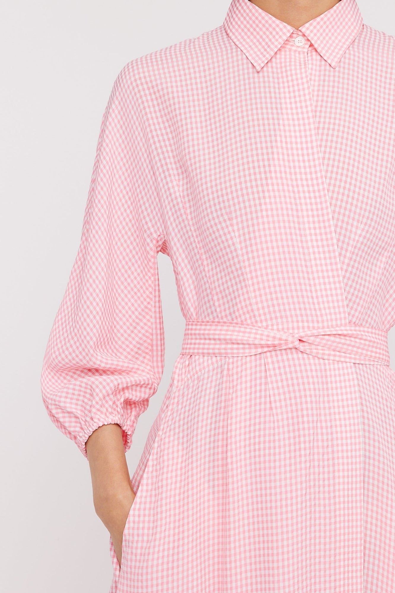 Gingham Wrap Dress Coral CORAL - Scanlan Theodore US