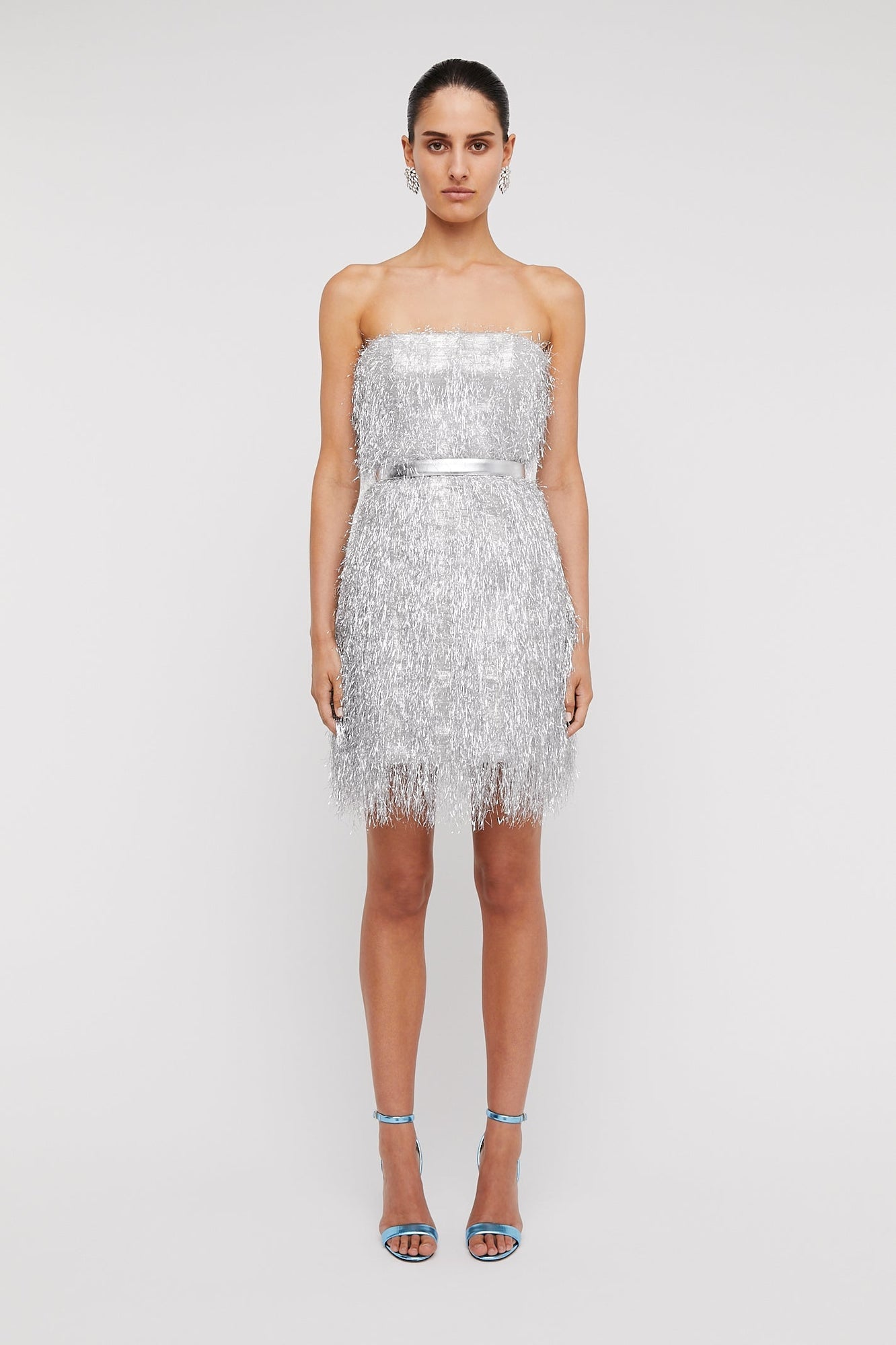 Tinsel Mini Dress | Silver