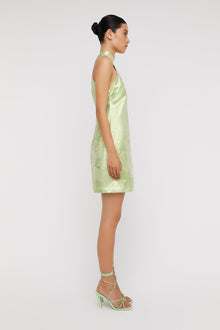 Tinsel Floral Mini Dress | Lime