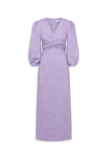 Italian Linen Tie Dress | Mauve