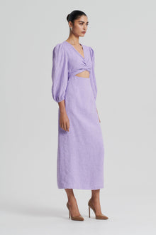 Italian Linen Tie Dress | Mauve