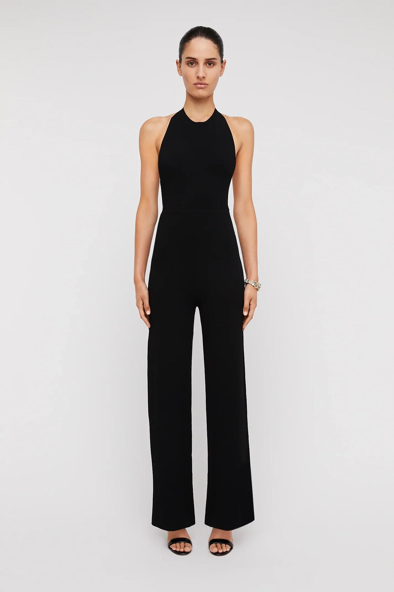 Micro Crepe Jumpsuit Black BLACK - Scanlan Theodore US