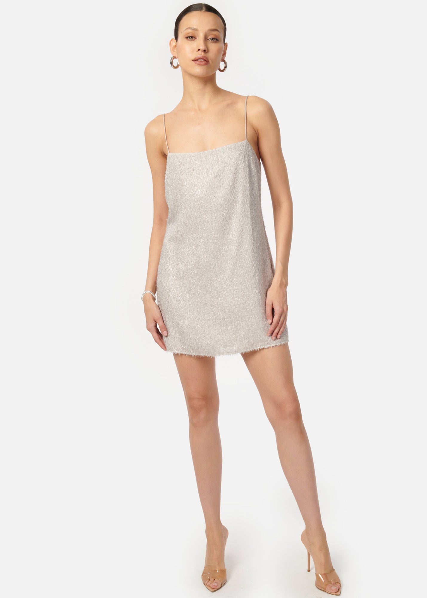 Rin Metallic Chiffon Mini Dress | Haze