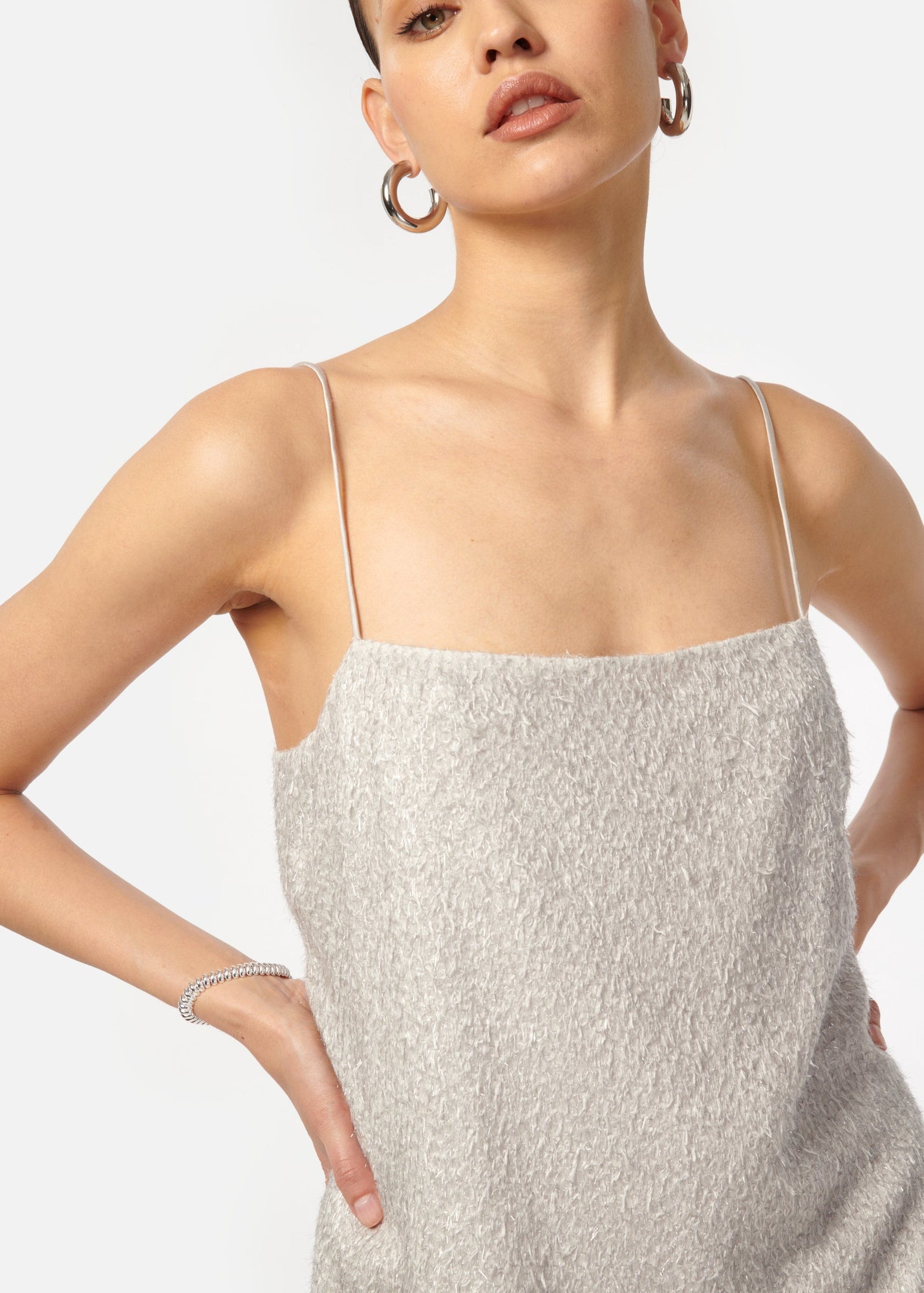 Rin Metallic Chiffon Mini Dress | Haze
