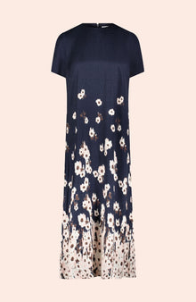 Floral Crepe Maxi Dress | Navy Multi