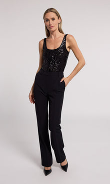 Dina Sequin Bodysuit | Black