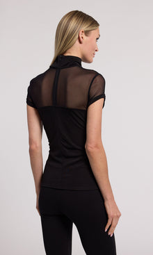 Avril Mesh Combo Top | Black