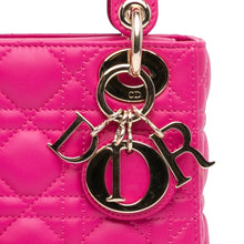 Dior | Pre-Owned Mini Lambskin Cannage Lady | Pink/Hot Pink