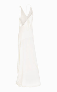 Harmonic Bias Draped Dress | Ivory