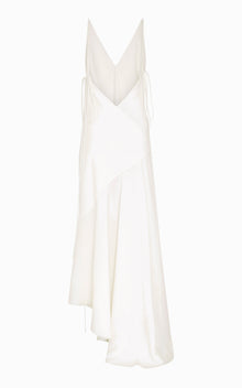 Harmonic Bias Draped Dress | Ivory