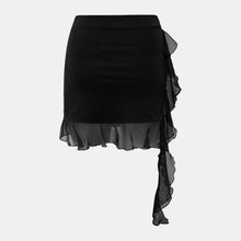 OW Collection Harper Asymmetric Skirt | Black Caviar