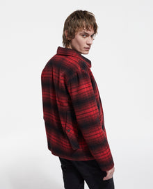 Wool Jacket With Check Motif | Men | Red x Black