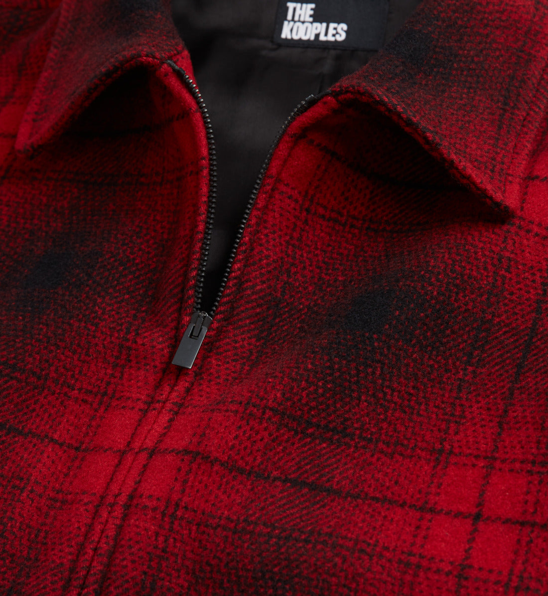 Wool Jacket With Check Motif | Men | Red x Black