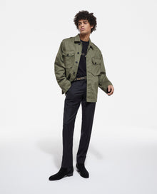 Khaki Shirt With Leopard Lining | Men | Olive Night