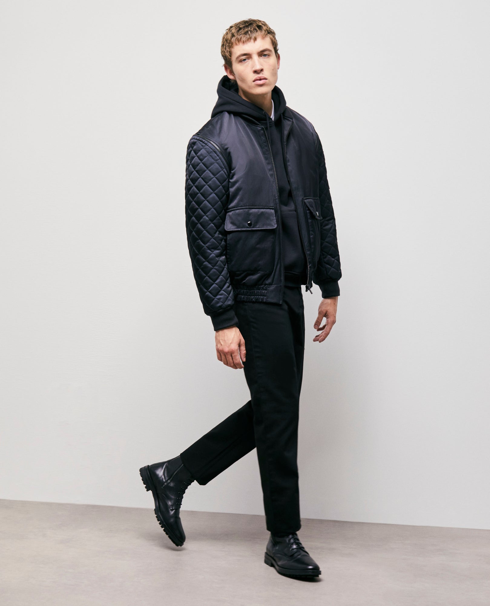 Bomber Jacket With Detachable Sleeves | Men | Black