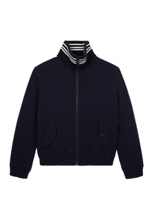 Black Jacket With Stand-Up Collar | Men | Royal Blue x Dark Navy