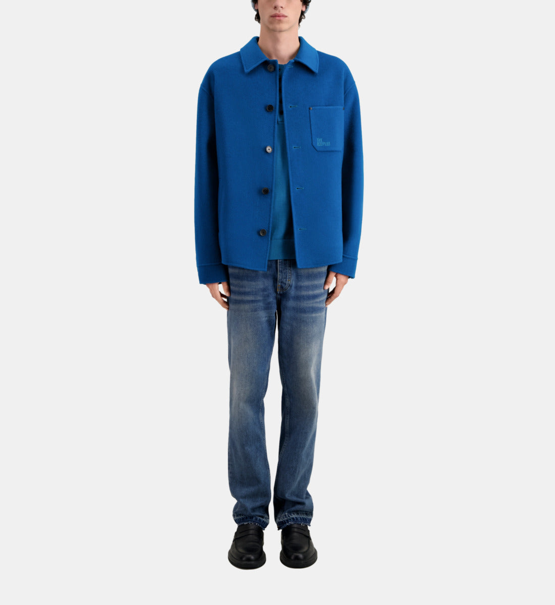 Wool Overshirt Style Jacket | Men | Medium Blue