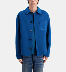 Wool Overshirt Style Jacket | Men | Medium Blue