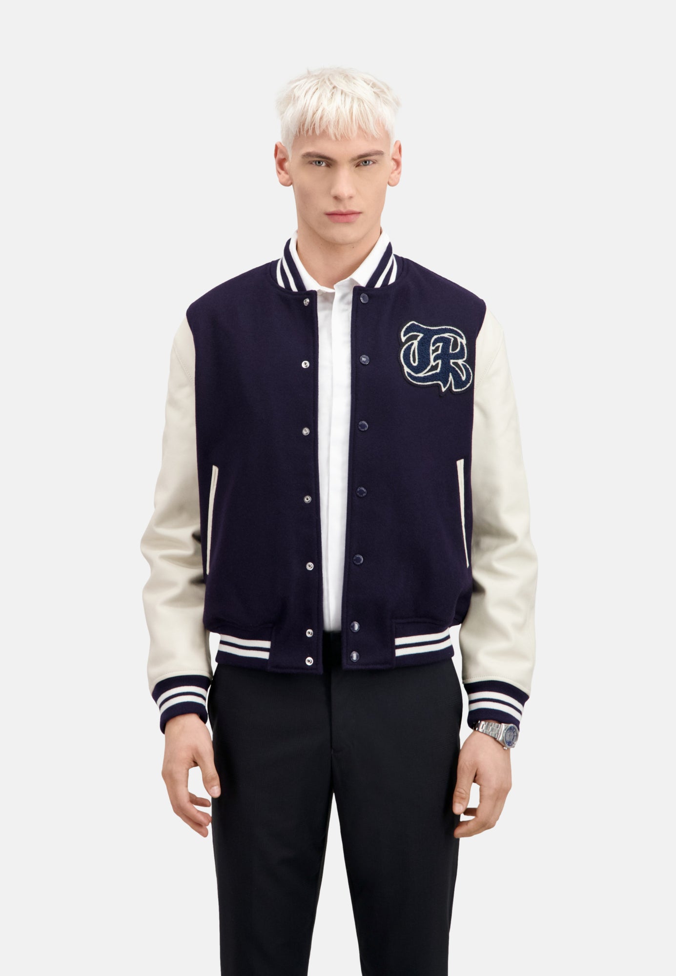 Teddy Jacket With Patch | Men | Navy Blue