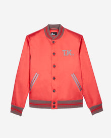 Red Satin Jacket With Patches | Men | Rubis