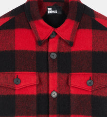 Overshirt-Style Checked Jacket | Men | Red x Black