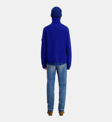 Cardigan With Zipper | Men | Electric Blue