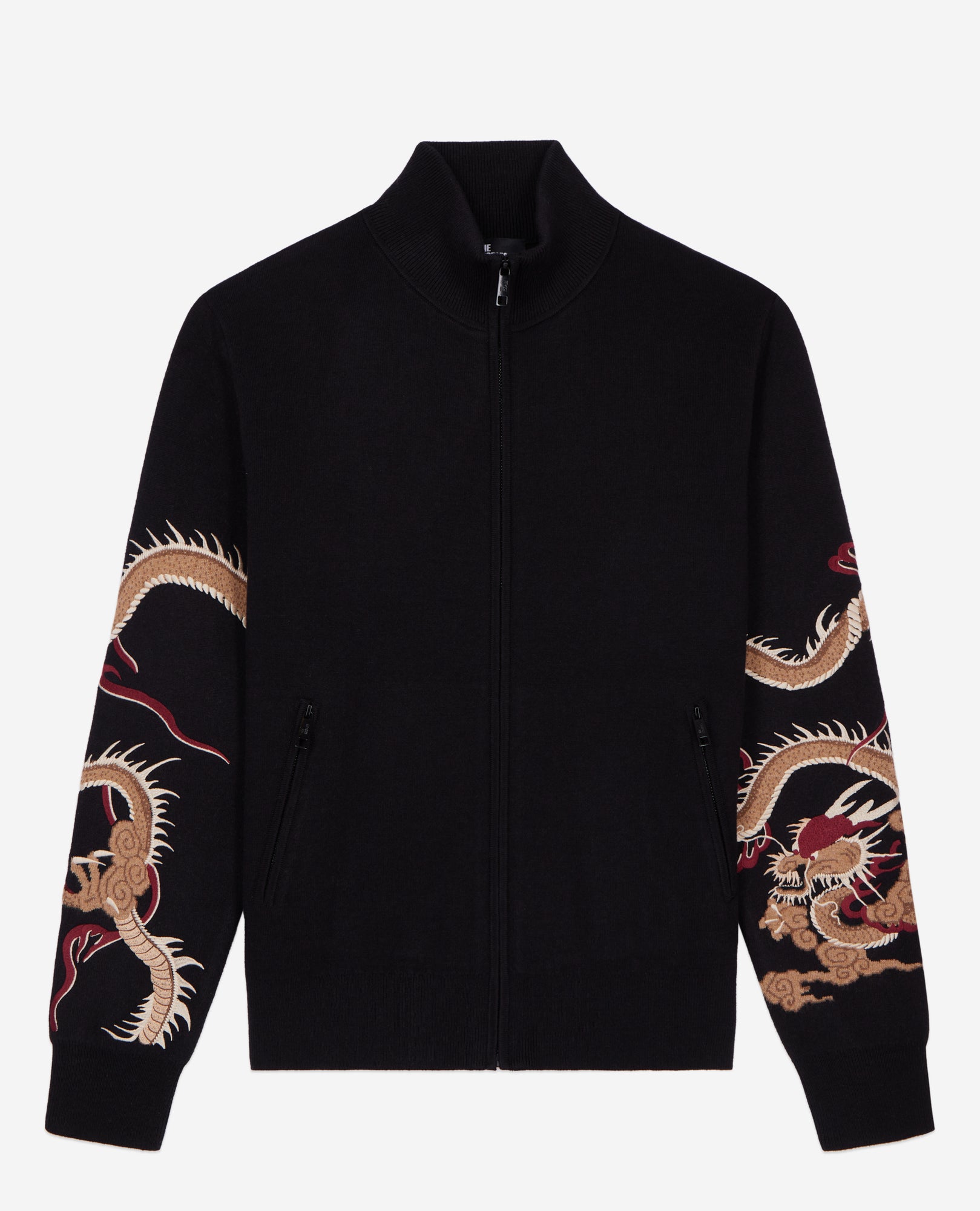 Wool-Blend Cardigan With Dragon Embroidery | Men | Black