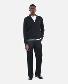 Merino Wool Cardigan | Men | Black