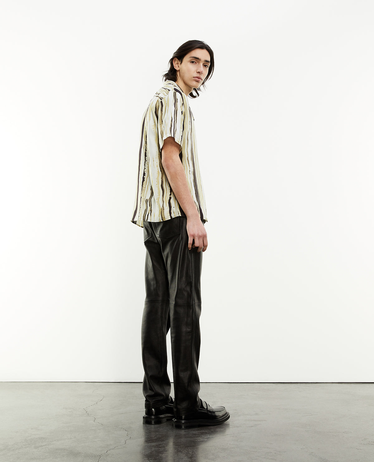 Hawaiian-Collar Shirt | Men | Black x Yellow x White