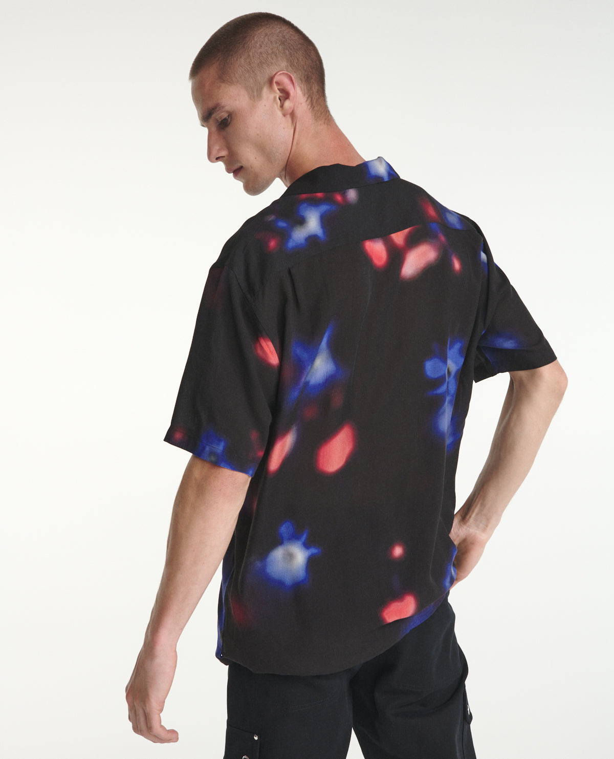 Loose Shirt With Lights Print | Men | Black Red Blue